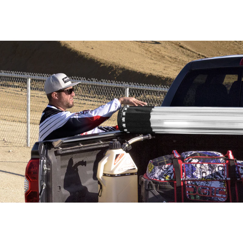 Bak Industries Revolver X2 Hard Rolling Truck Bed Cover - Rail Mounts Near Top of Bed Rail - Rails Can Be Lowered Using Drop Down Brackets - 2024 Toyota Tacoma 5' Bed Model 39446 - Image 15