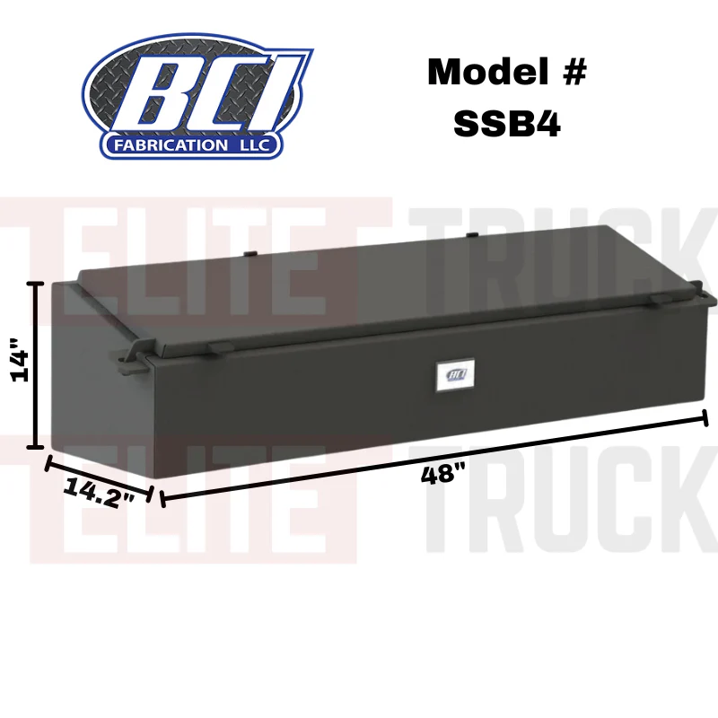 BCI Fabrication Slanted Top Mount Flatbed Toolbox 48" Single Lid Model SSB4 - Image 2