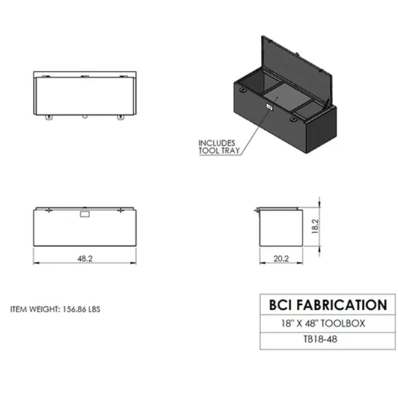 BCI Fabrication Steel Chest Truck Toolbox TB18-48 - Image 4