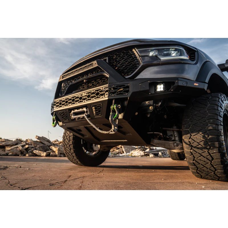Bodyguard Freedom Front Baja Winch Mount Sensor Cutouts W/O Mesh Grille With Camera Harness & Pod Texture Black Powder Coat Model LBR21LYTNB - Image 3