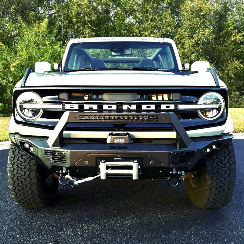 Bodyguard Freedom Front Baja Winch Mount Sensor Cutouts With Camera Harness + Pod Texture Black Powder Coat Model LBF21MYTNB - Image 4