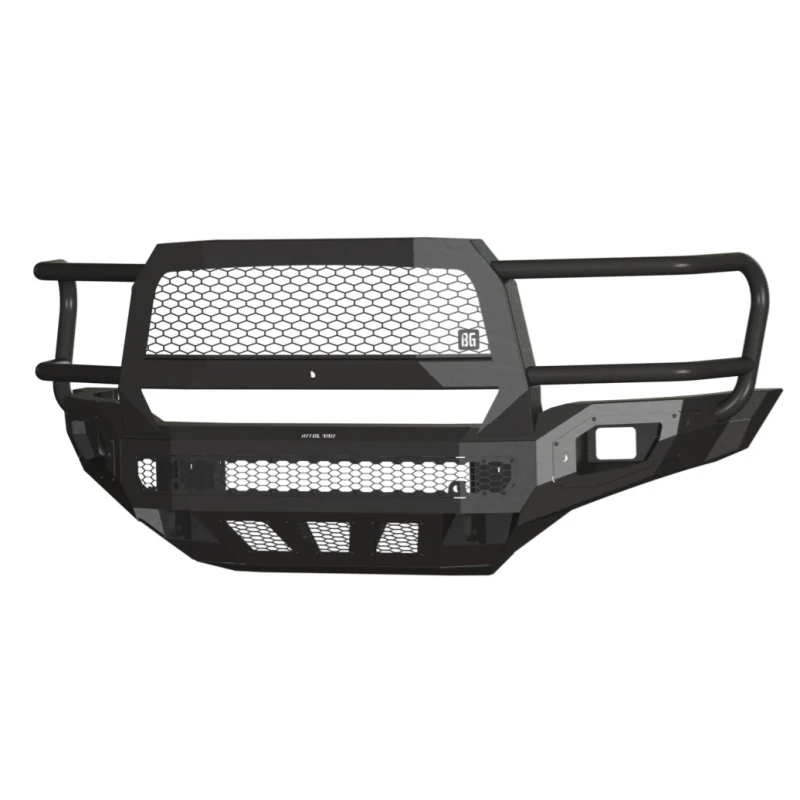 Bodyguard Freedom Front Extreme Non-Winch Sensor Cutouts W/ Mesh Grille With Camera Harness Bare Metal Model NER19DYBMH