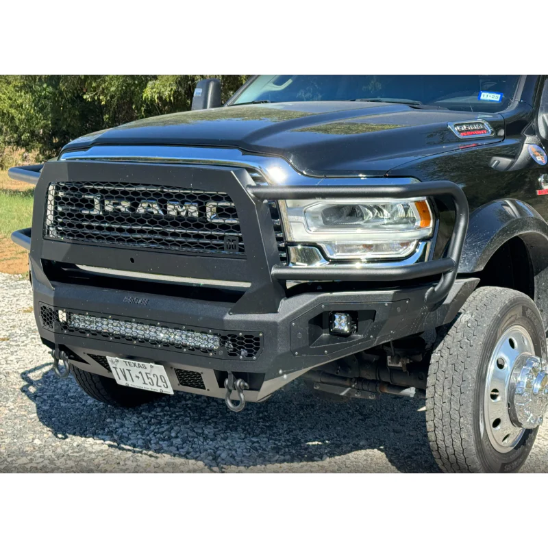 Bodyguard Freedom Front Extreme Non-Winch Sensor Cutouts W/ Mesh Grille With Camera Harness Bare Metal Model NER19DYBMH - Image 3