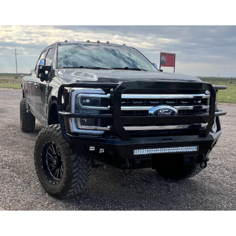 Bodyguard Freedom Front Extreme Non-Winch Sensor Cutouts W/ Mesh Grille With Camera Harness Texture Black Powder Coat Model NEF23BYTMH - Image 4