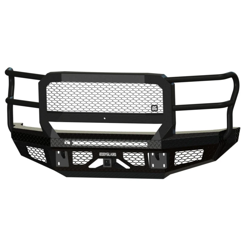 Bodyguard FT Front Extreme - No Sensors Fog Cutouts Receiver W/ Mesh Grille With Camera Harness Bare Metal **Fits 450/550 Trim** Model JEF17DNBMH
