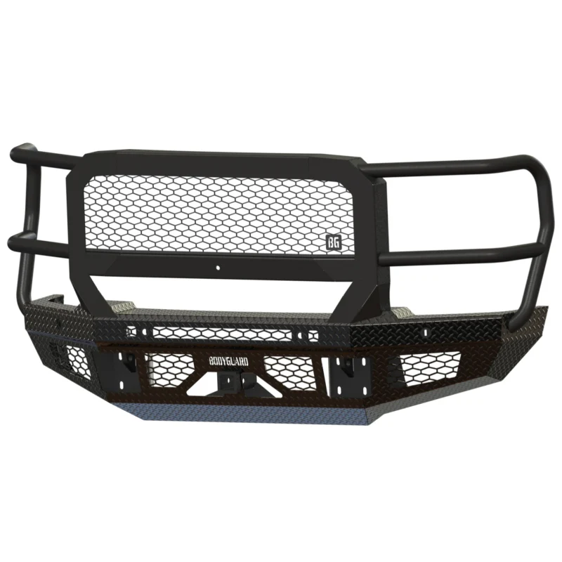 Bodyguard FT Front Extreme - Sensor Cutouts Fog Cutouts Receiver W/ Mesh Grille No Camera Harness Gloss Black Powder Coat Model JEF23BYGMN