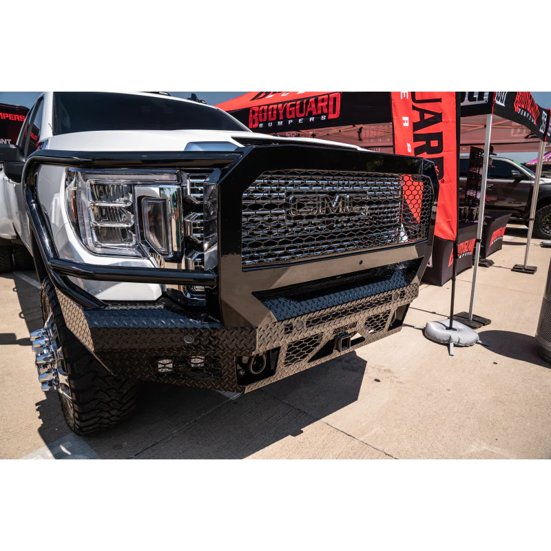 Bodyguard FT Front Extreme - Sensor Cutouts Fog Cutouts Receiver W/ Mesh Grille With Camera Harness Gloss Black Powder Coat Model JEG20BYGMH - Image 3