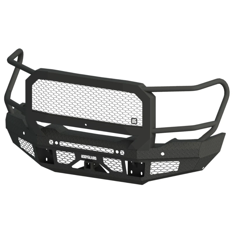 Bodyguard FT Front Extreme - Sensor Cutouts Fog Cutouts Receiver W/ Mesh Grille With Camera Harness Texture Black Powder Coat Model JEG20BYTMH