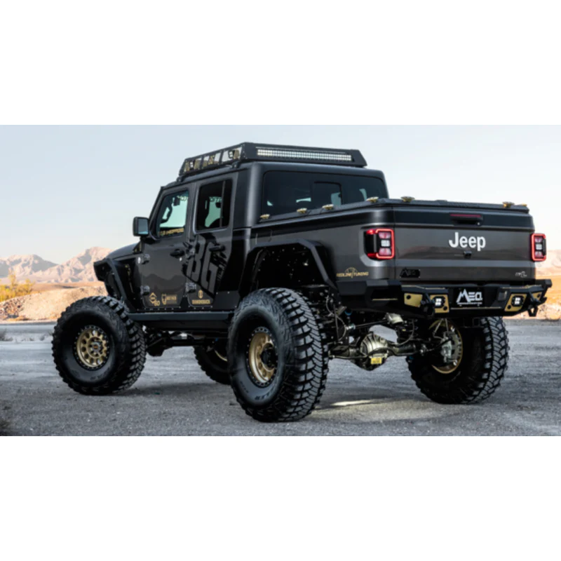 Bodyguard Gladiator Rear Bumper Full Width No Sensors Reverse Light Cutouts Bare Metal Model 28670B - Image 3