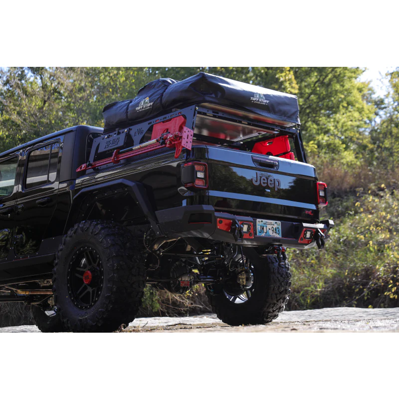 Bodyguard Gladiator Rear Bumper Full Width Sensor Cutouts Reverse Light Cutouts Texture Black Powder Coat Model 53101T - Image 3