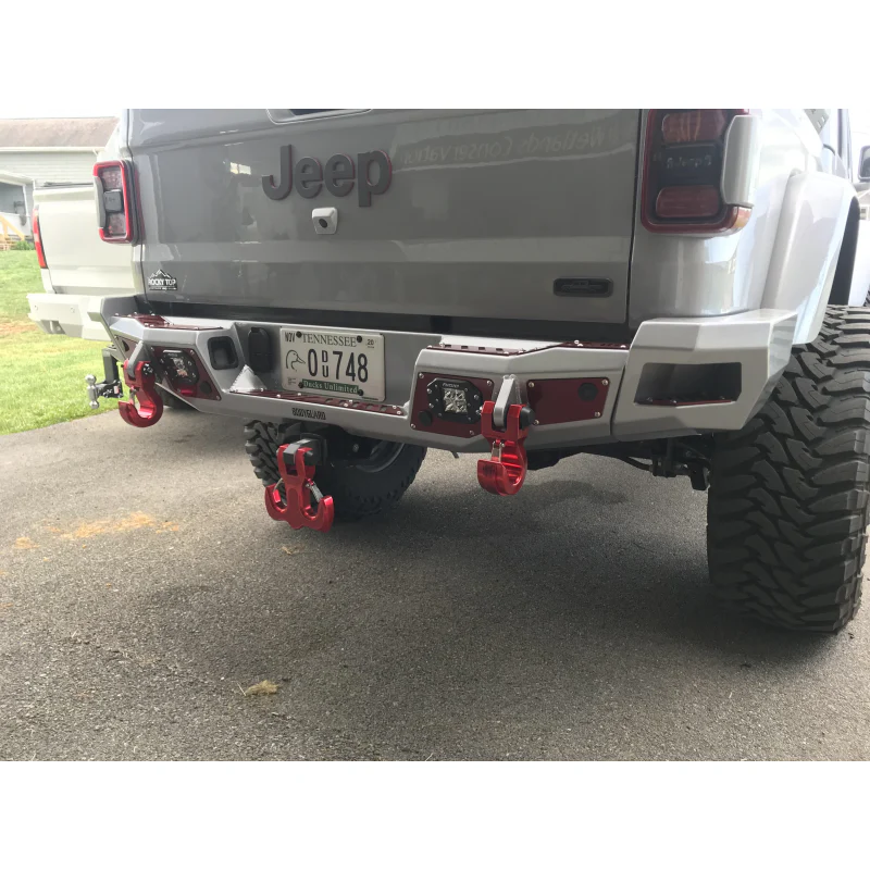 Bodyguard Gladiator Rear Bumper Full Width Sensor Cutouts Reverse Light Cutouts Texture Black Powder Coat Model 53101T - Image 5