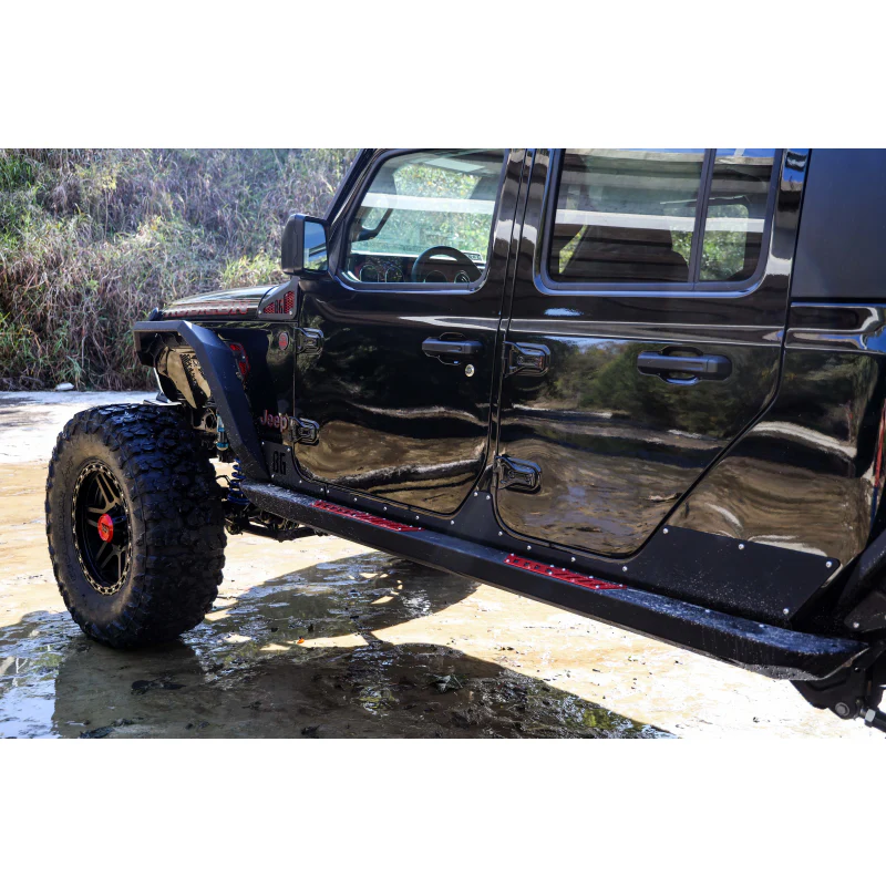 Bodyguard Rock Sliders With Body Cladding 4 Door Texture Black Powder Coat Model 22280T - Image 3