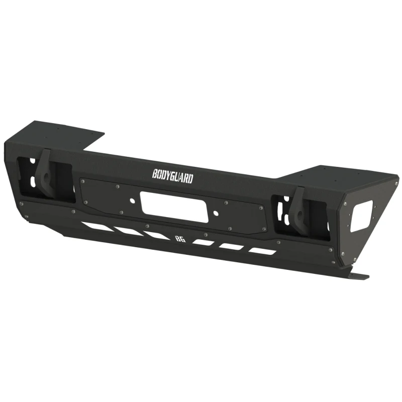Bodyguard JK Front Bumper Stubby Base End Cap Light Cutouts No Camera Harness Or Pod Texture Black Powder Coat Model 66458TNN