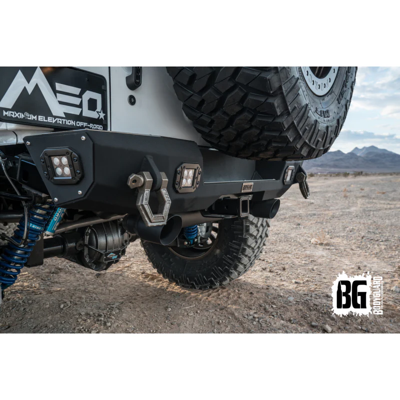 Bodyguard JK Rear Bumper Stubby Reverse Light Cutouts End Cap Light Cutouts Texture Black Powder Coat Model 63647T - Image 3