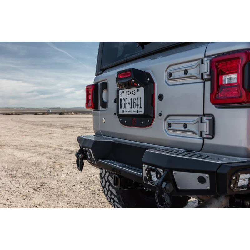 Bodyguard JL Rear Bumper Sensor Cutouts Reverse Light Cutouts Bare Metal Model 56222B - Image 3