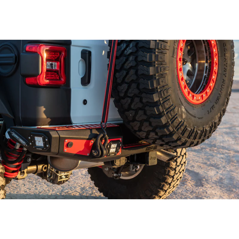 Bodyguard JL Rear Bumper Sensor Cutouts Reverse Light Cutouts Texture Black Powder Coat Model 56222T - Image 4