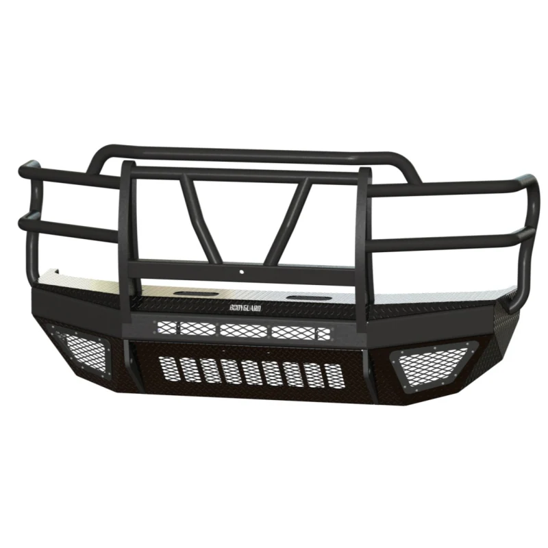 Bodyguard T2 Front Extreme - No Sensors Cutouts Factory Fog Cutouts Standard Skid Plate W/ Mesh Grille No Camera Harness Texture Black Powder Coat Model EEF17BNRTMN