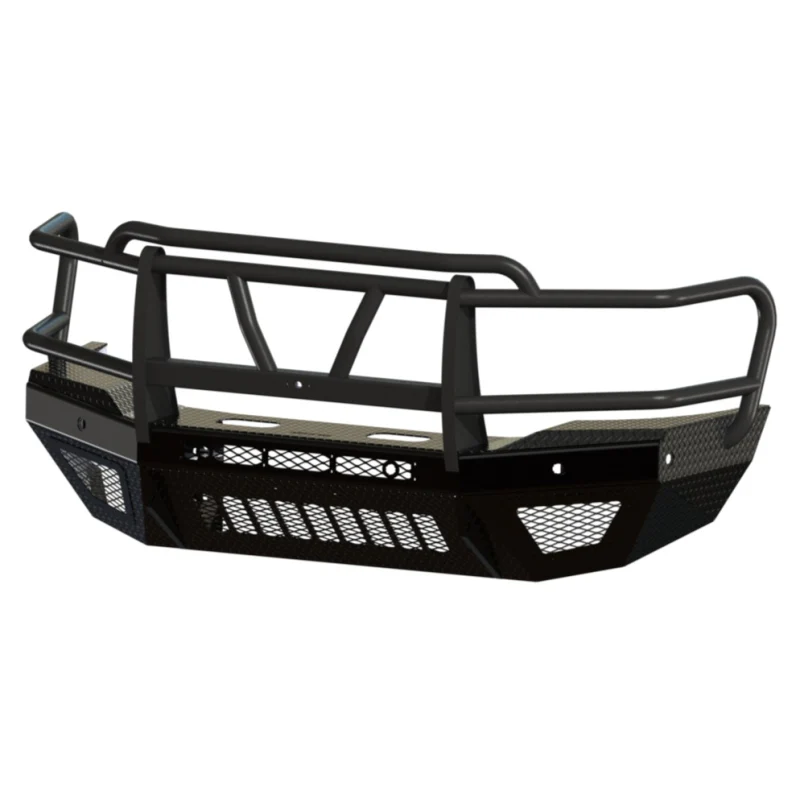 Bodyguard T2 Front Extreme - Sensor Cutouts Factory Fog Cutouts Receiver Hitch W/O Mesh Grille With Camera Harness Bare Metal Model EER19BYHBNH