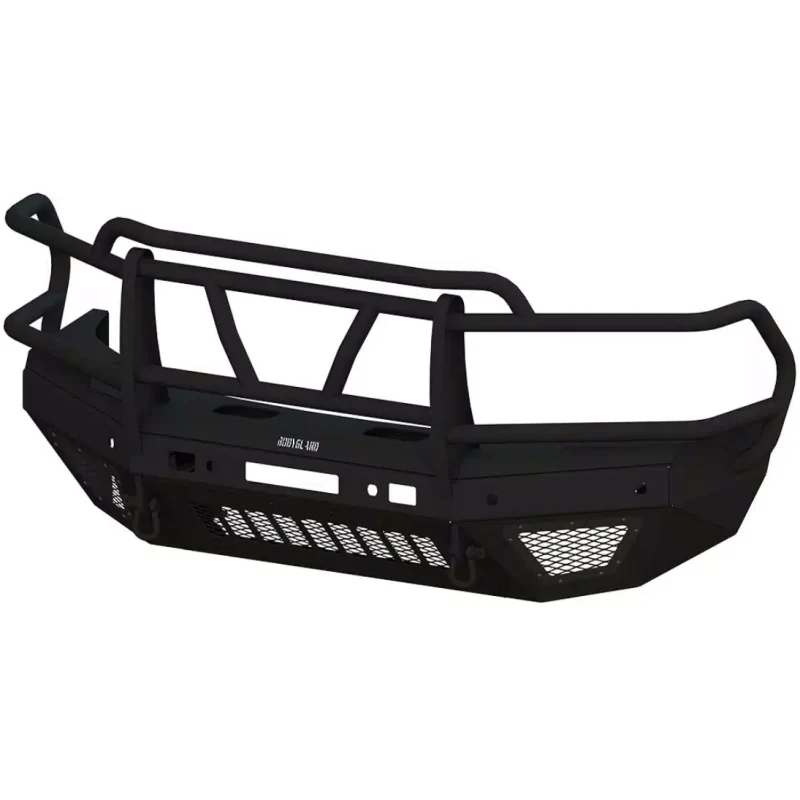 Bodyguard T2 Front Extreme - Sensor Cutouts Factory Fog Cutouts Receiver Skid Plate W/ Mesh Grille No Camera Harness Gloss Black Powder Coat *Fits 4500/5500 Fender Trim* Model EER11DYHGMN