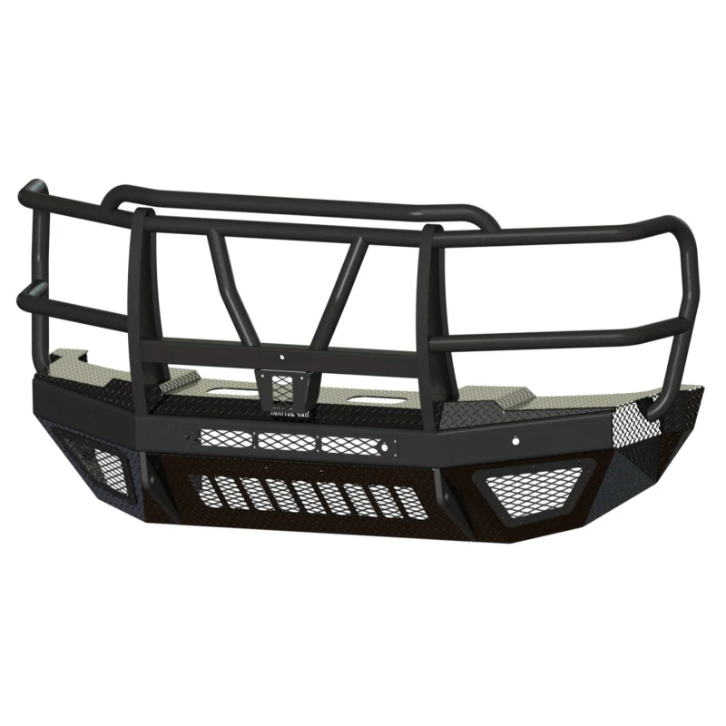 Bodyguard T2 Front Extreme - Sensor Cutouts Factory Fog Cutouts Receiver Skid Plate W/ Mesh Grille With Camera Harness Texture Black Powder Coat *Fits Oem F450/550 Fender Trim* Model EEF23DYHTMH