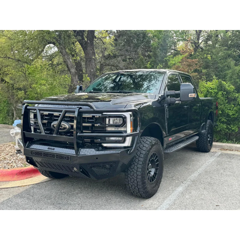Bodyguard T2 Front Extreme - Sensor Cutouts Factory Fog Cutouts Standard Skid Plate W/ Mesh Grille No Camera Harness Gloss Black Powder Coat Model EEF23BYRGMN - Image 3