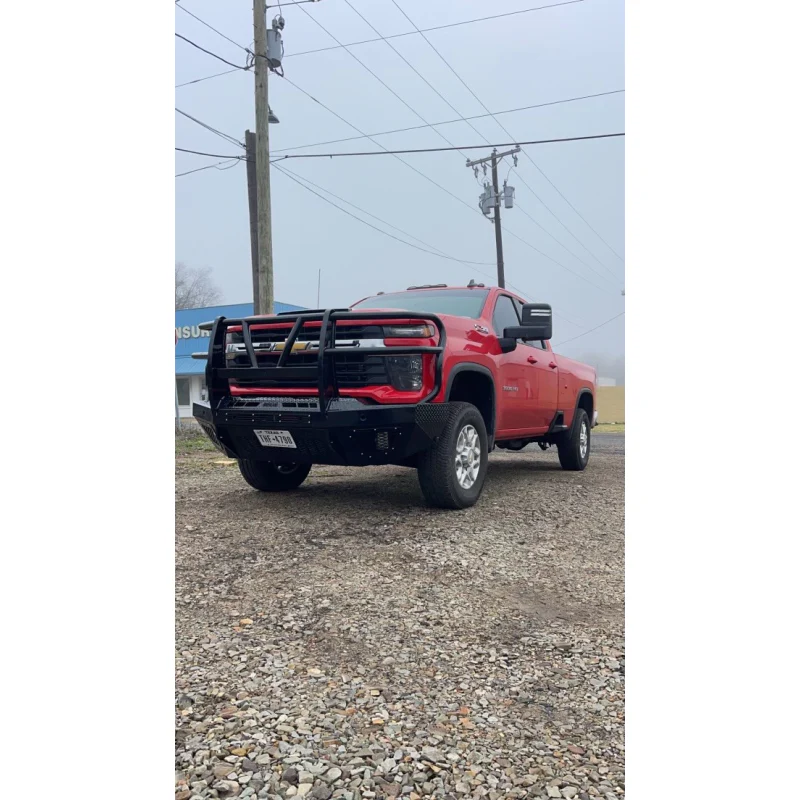 Bodyguard T2 Front Extreme - Sensor Cutouts Factory Fog Cutouts Standard Skid Plate W/ Mesh Grille With Camera Harness Gloss Black Powder Coat Model EEC24BYRGMH - Image 2