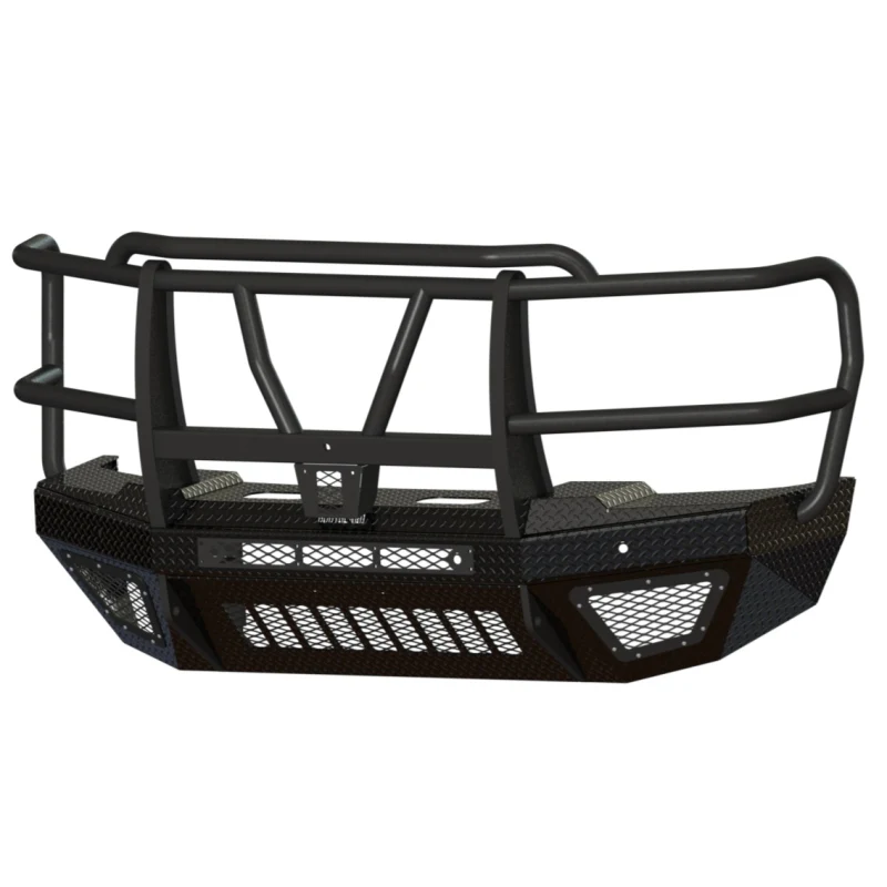 Bodyguard T2 Front Extreme - Sensor Cutouts Factory Fog Cutouts Standard Skid Plate W/O Mesh Grille With Camera Harness Gloss Black Powder Coat Model EEF23BYRGNH