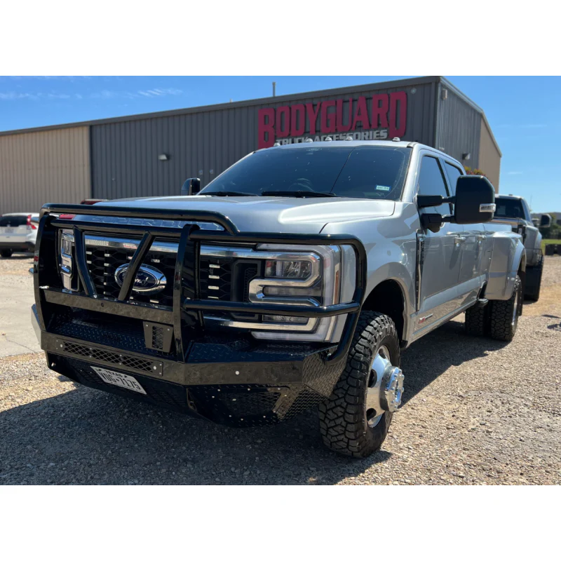 Bodyguard T2 Front Extreme - Sensor Cutouts Factory Fog Cutouts Winch Mount Skid Plate W/ Mesh Grille With Camera Harness Texture Black Powder Coat Model EEF23BYWTMH - Image 5
