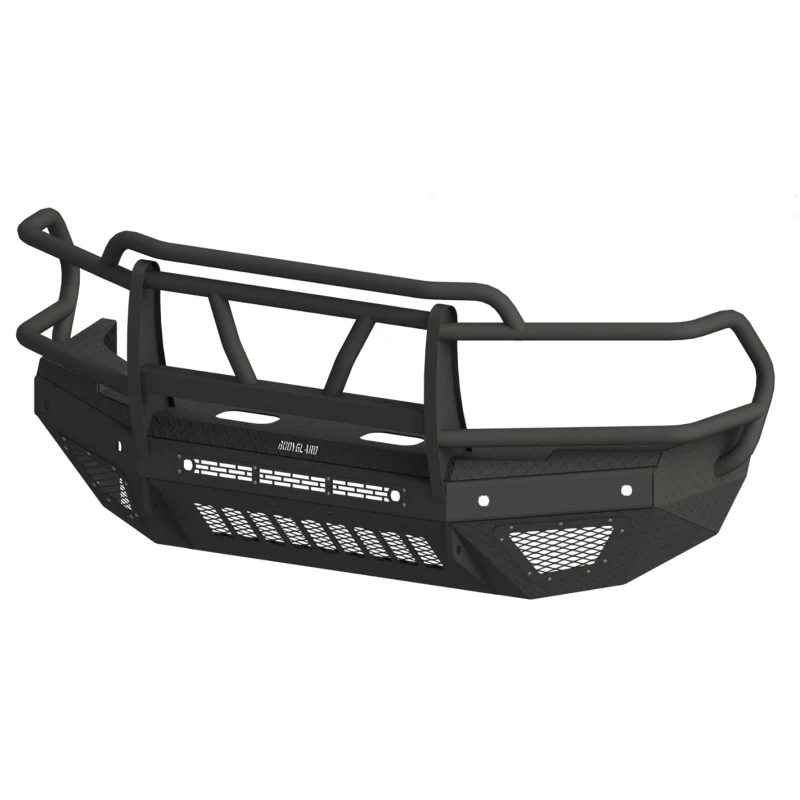 Bodyguard T2 Front Extreme - Sensor Cutouts Factory Fog Cutouts Winch Mount Skid Plate W/O Mesh Grille No Camera Harness Texture Black Powder Coat *Fits 4500/5500 Fender Trim* Model EER11DYWTNN
