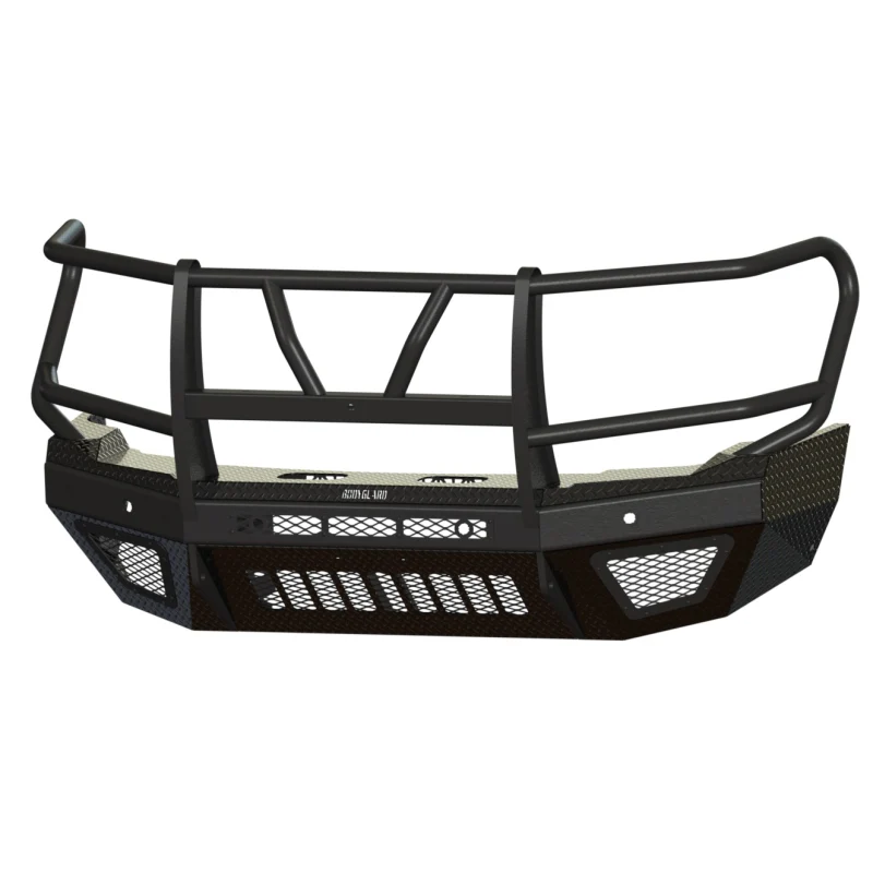 Bodyguard T2 Front Extreme - Sensor Cutouts Factory Fog Cutouts Winch Mount Skid Plate W/ Mesh Grille No Camera Harness Texture Black Powder Coat Model EEG24BYWTMN