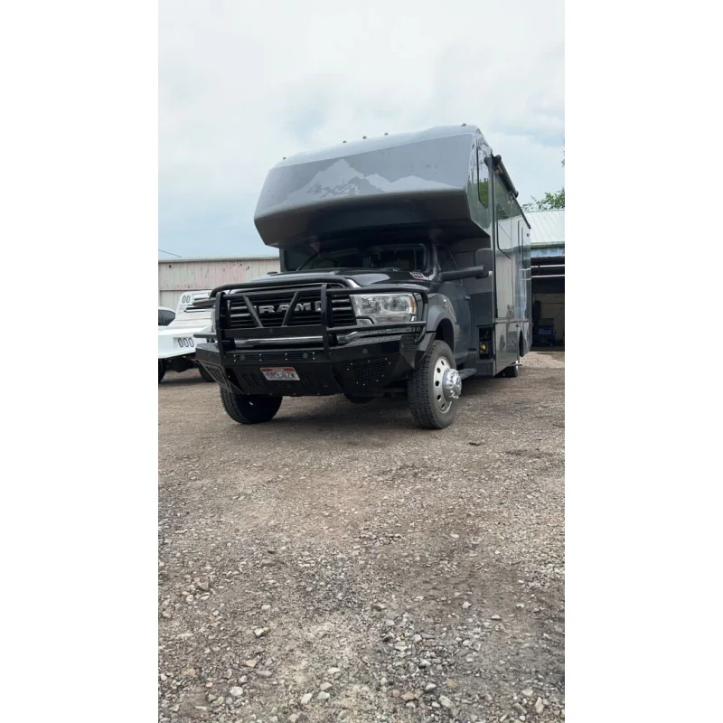 Bodyguard T2 Front Extreme - Sensor Cutouts Factory Fog Cutouts Winch Mount Skid Plate W/O Mesh Grille With Camera Harness Gloss Black Powder Coat Model EER19BYWGNH - Image 4