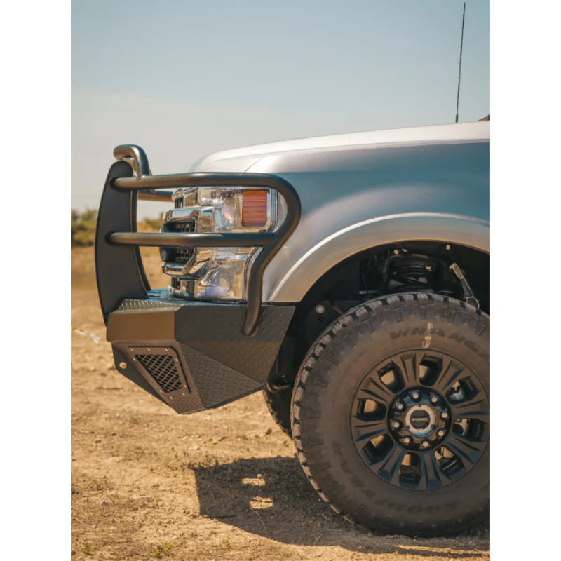 Bodyguard T2 Front Extreme - W/O Sensor Cutouts Factory Fog Cutouts Receiver Hitch W/ Mesh Grille No Camera Harness Bare Metal Model EEF17BNHBMN - Image 5