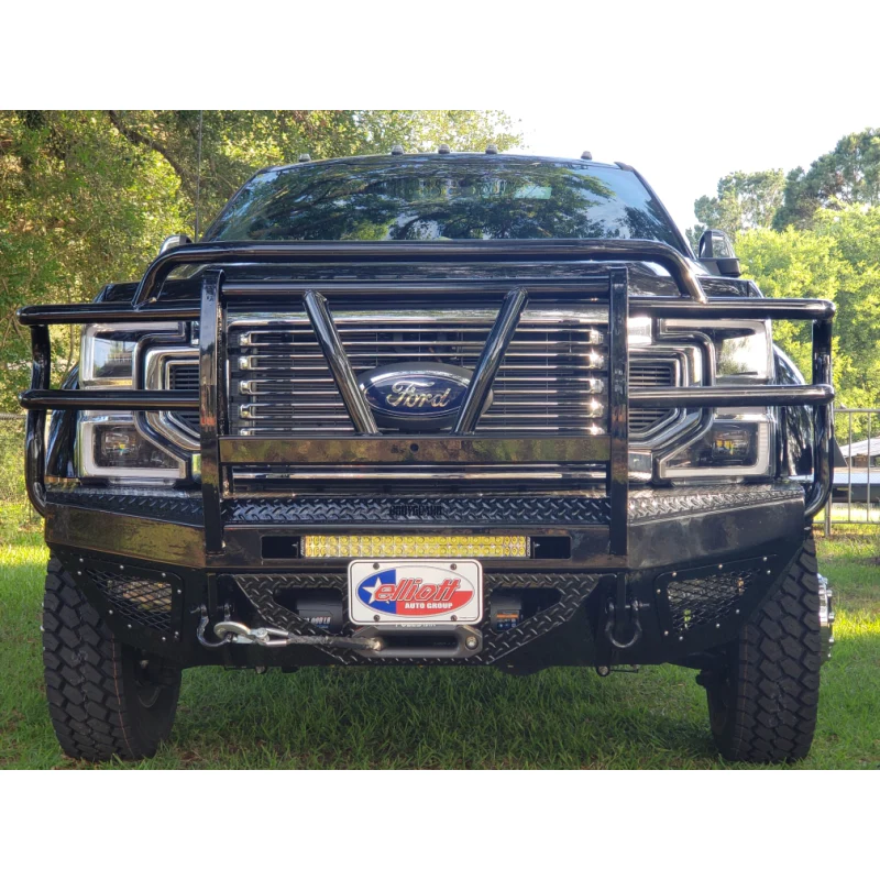 Bodyguard T2 Front Extreme - W/O Sensor Cutouts Factory Fog Cutouts Winch Mount Skid Plate W/ Mesh Grille No Camera Harness Gloss Black Powder Coat **Fits 450/550 Fender Trim** Model EEF17DNWGMN - Image 2