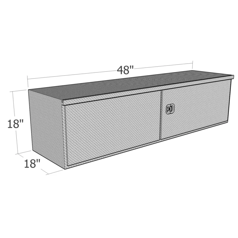 Brute 18" X 18" X 48"L HD Under Body -  Diamond, Barn Door W/ 3 Pt. Latch Model HBD1848 - Image 2