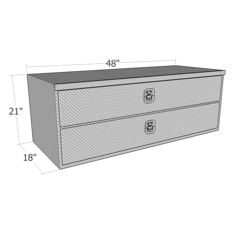 Brute 18" X 21" X 48"L HD Under Body - Diamond, W/ Top Drawer & Button Door Model HD2148 - Image 2