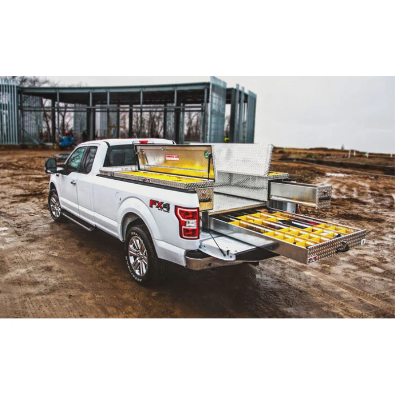 Brute 47" Side Mount Tool Box Bright Aluminum W/ Rear Bedsafe Roller Drawer Passenger Side Model RB7647P - Image 2