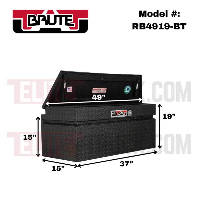 Brute 49" Trailer Tongue Box Comm. Class - Black Texture Coat Model RB4919-BT - Image 2