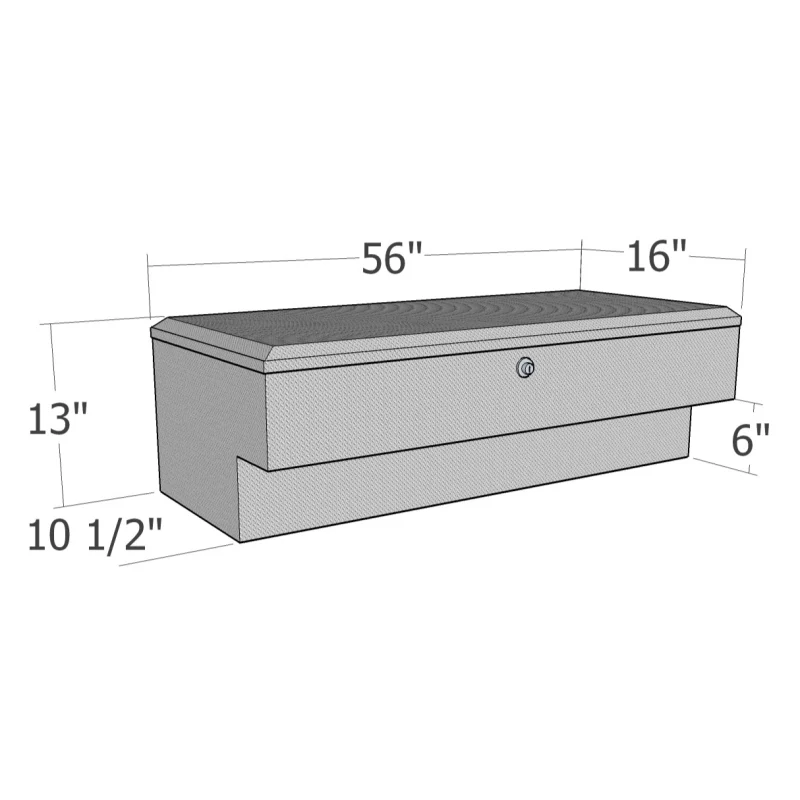 Brute 56" Side Mount Tool Box Bright Aluminum Model RB174 - Image 3