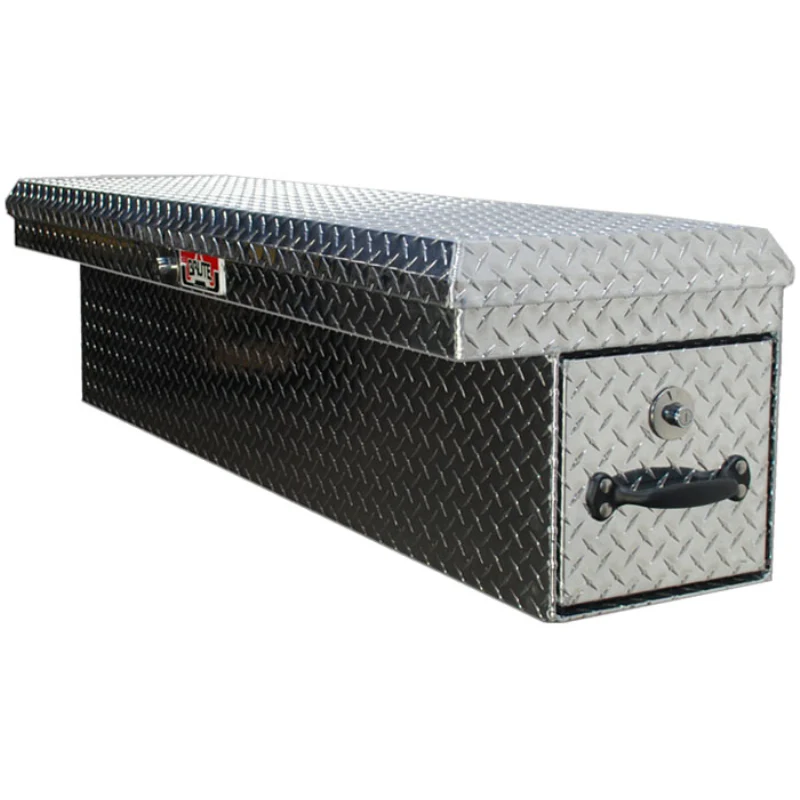 Brute 56" Side Mount Tool Box Bright Aluminum W/ Rear Bedsafe Roller Drawer Drivers Side Model RB7656D