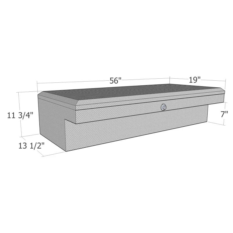 Brute 56" Low Profile Side Mount Tool Box Bright Aluminum Model RB178-9 - Image 3