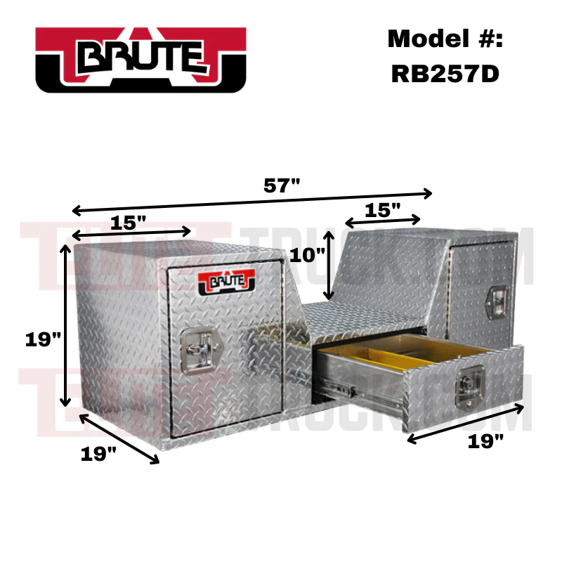 Brute 57" "V" Shape Goose Neck / Fifth Wheel Tailgate Box, Model RB257D - Image 2
