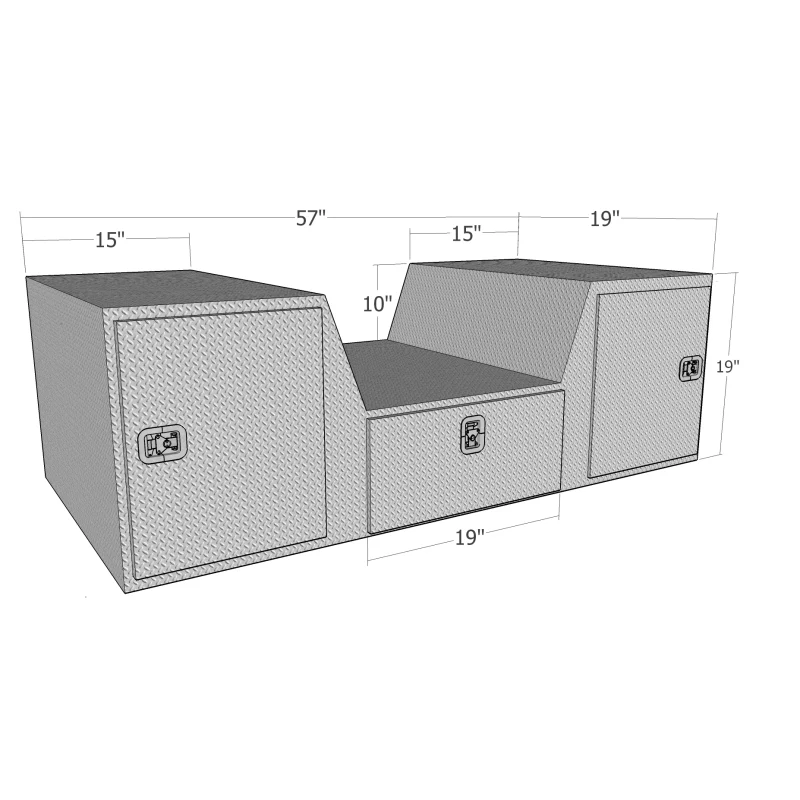 Brute 57" "V" Shape Goose Neck / Fifth Wheel Tailgate Box, Model RB257D - Image 4