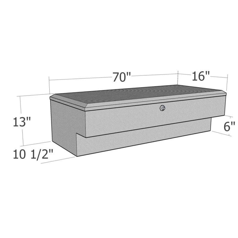 Brute 70" Side Mount Tool Box Bright Aluminum Model RB172 - Image 3