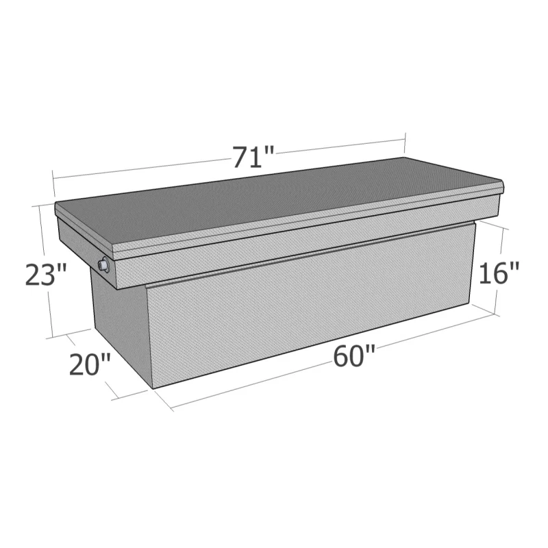 Brute Crossover Tool Box Single Lid Bright Aluminum Full Size Extra Deep Model RB123FL - Image 3