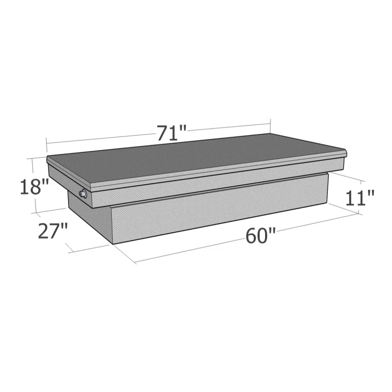 Brute Crossover Tool Box Single Lid Bright Aluminum Full Size Extra Wide Model RB117FL - Image 3