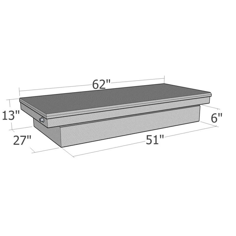 Brute Crossover Tool Box Single Lid Bright Aluminum Mid Size/Down Size Lb & Sb Wide & Shallow Model RB155FL - Image 2