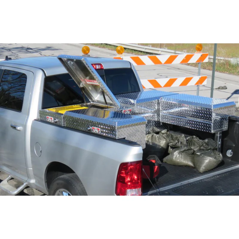 Brute Crossover Tool Box Gull Wing Lid Bright Aluminum Full Size Step Side & Down Size Shallow Depth Model RB153GW - Image 2