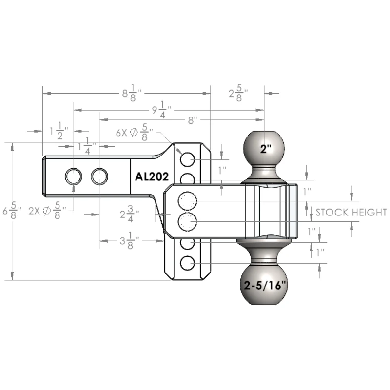 BulletProof Hitches 2.0" Aluminum Medium Duty 2" Drop/Rise Hitch Model AL202 - Image 7