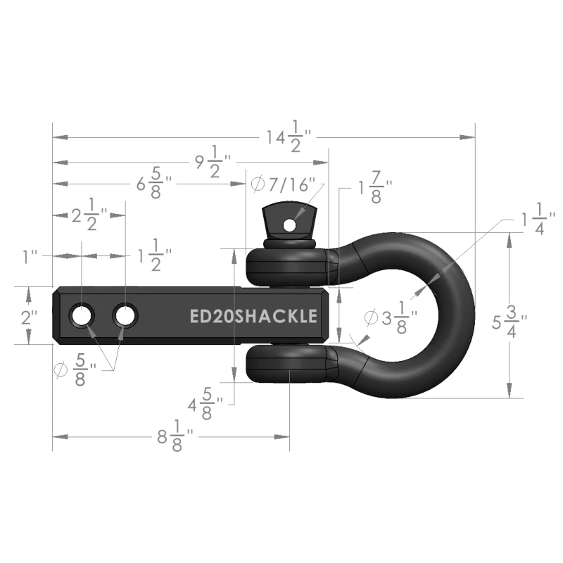 BulletProof Hitches 2.0" Extreme Duty Receiver Shackle Model ED20SHACKLE - Image 7
