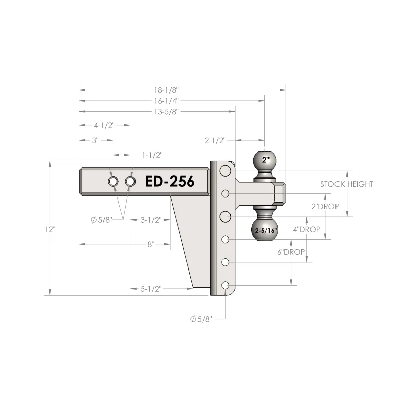 BulletProof Hitches 2.5" Extreme Duty 6" Drop/Rise Hitch Model ED256 - Image 9